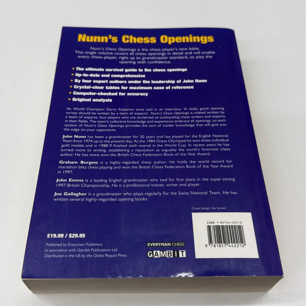 Nunn's Chess Openings NCO John Nunn Everyman Chess Paperback 1999‎ 1857442210